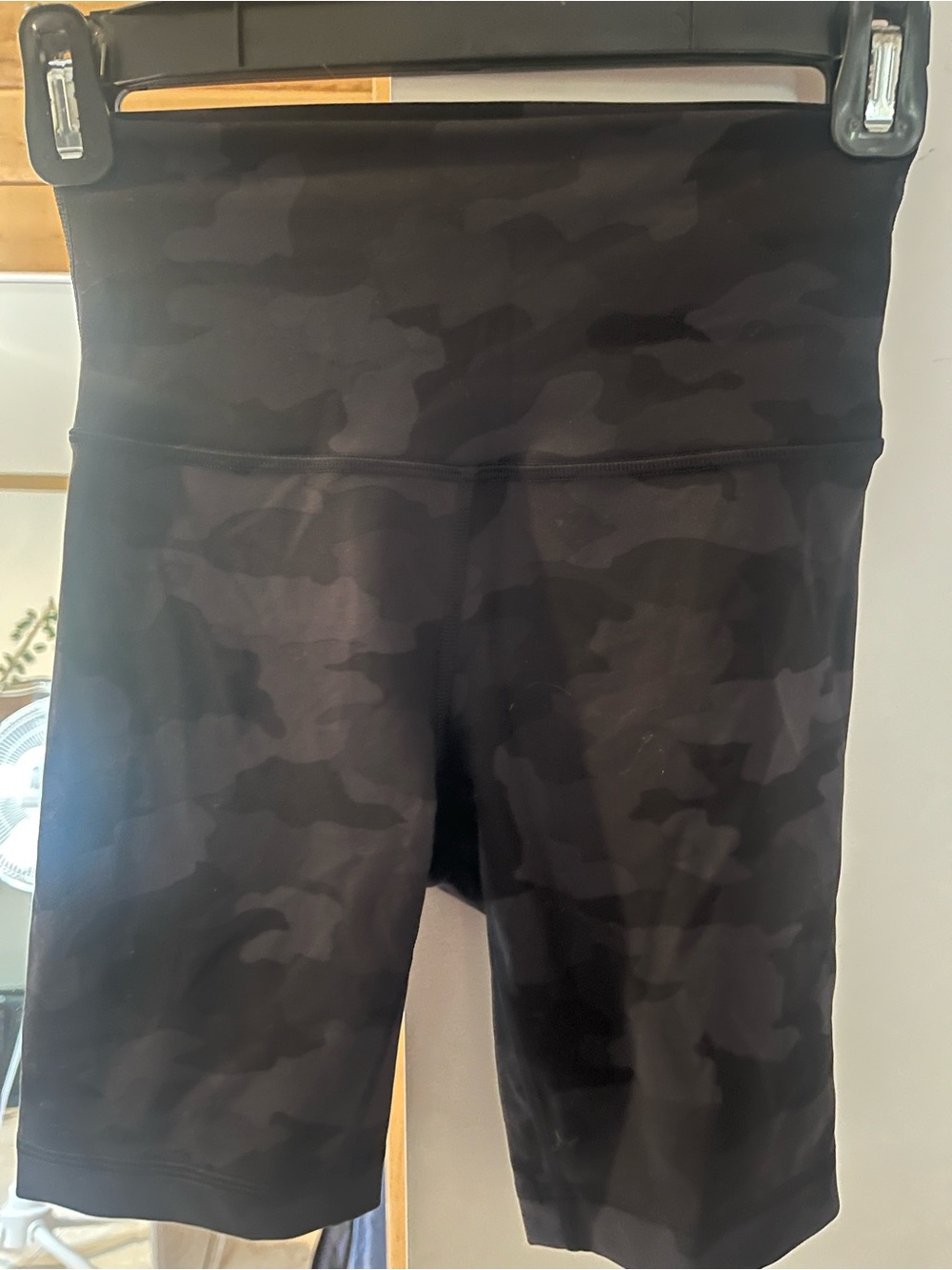Lululemon High-Waist Black Camo Bike Shorts